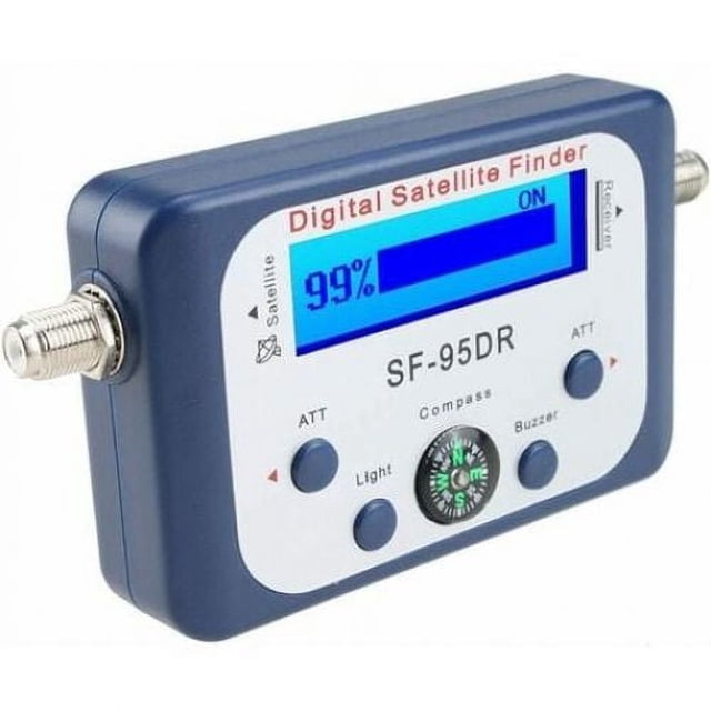 Puntero de satélite digital / Buscador de satélite Detector de parábola Localizador de señal con brújula Zumbador Negro