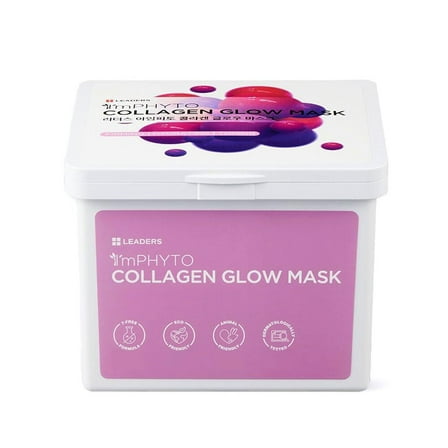 Leaders I'MPHYTO Collagen Glow Mask (220 ml, 20 Masks) - Revitalize Your Skin with Plant-Derived Pseudo Collagen and Phyto Vitamins
