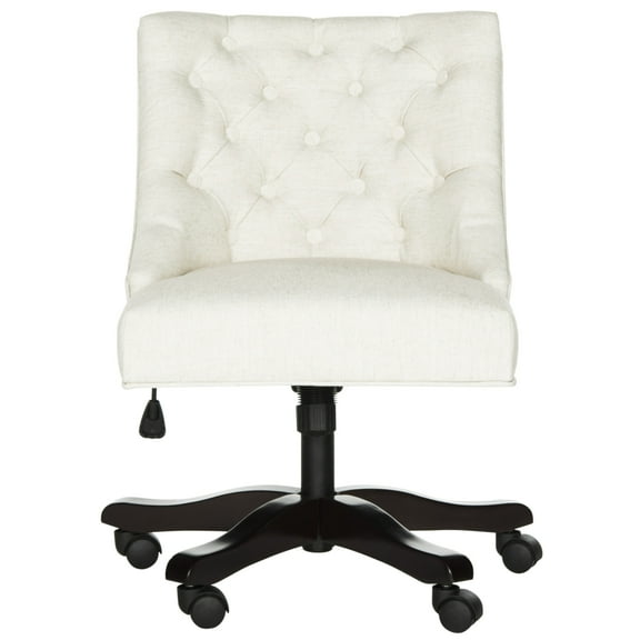 SAFAVIEH Soho Tufted Swivel Desk Chair with Caster, Cream Linen