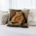 thumbnail image 2 of TanSiDing 1pcs 3D Cat Print Pillow Cover - Realistic Embossed Pet Design, Soft Linen Blend Cushion Case with Hidden Zipper for Sofa Living Room Decor 45*45cm, 2 of 6