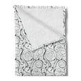 thumbnail image 2 of Black and White Soft Flannel Fleece Throw Blanket, Scribble Swirling Motifs Spiral Floral Stems Modern Abstract Scroll, Cozy Plush for Indoor and Outdoor Use, 60" x 80", Black and White, by Ambesonne, 2 of 5