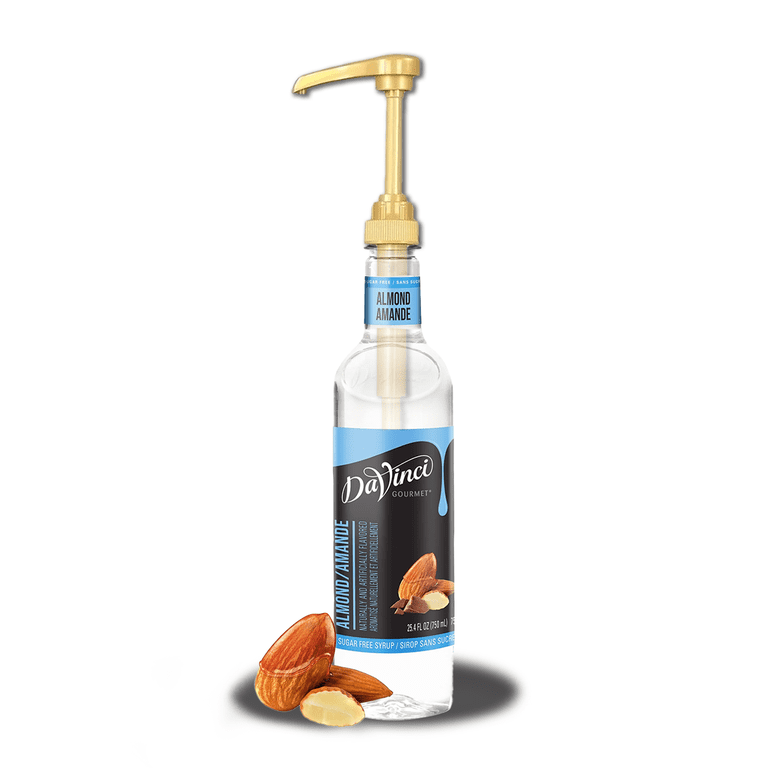 DaVinci Gourmet Sugar Free Almond Syrup, 25.4 fl oz Bottle + Gold