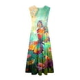 Xqxayjr Summer Maxi Sundress with Pockets for Women Aline Flowy Tiered