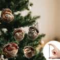thumbnail image 4 of CISIL & Forest Animal Acorn Ornaments - Handcrafted Natural Tone Decor with Sleeping Fox, Owl, Bunny for Christmas Tree, Home Decor, Holiday Gift for Nature Lovers, 4 of 8
