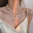 thumbnail image 1 of Collier de Perles Femme Tous Assortis Collier de Perles Pendentif d'Amour Ins Style Simple Clavicule Douce Chaîne Femelle Tous Assortis Bijoux Type 1, 1 of 5