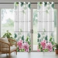 thumbnail image 5 of Outdoor Curtains for Patio Waterproof, Spring Pink Roses Outdoor Privacy Panels Grommet, Pastoral Eucalyptus Leaves Gray Wooden Blackout Outside Curtains for Porch/Cabana 54"x95", 2 Panels, 5 of 8