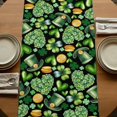 thumbnail image 5 of Table Runners 72 Inches Long Dress Scarves, St. Patrick's Day Farmhouse Kitchen Table Runner, Coffee Tablerunners, Spring Shamrocks Green Love Hats Plants Black 16x72 Inch, 5 of 9