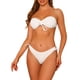 thumbnail image 1 of Conjuntos de bikini de dos piezas sin tirantes para mujer, traje de baño sólido con cordón, trajes de baño X-Large blanco, 1 of 5