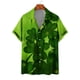 thumbnail image 3 of Camisas de playa hawaianas nuevas de verano para hombres y mujeres, camisa para parejas, camisa de manga corta con solapa y estampado 3D de trébol de cuatro hojas, camisas florales, tops, 3 of 5
