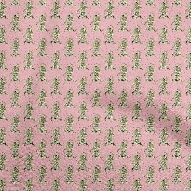 oneOone Viscose Chiffon Light Pink Fabric Kalamkari Kathakali Sewing Craft Projects Fabric Prints By Yard 42 Inch Wide