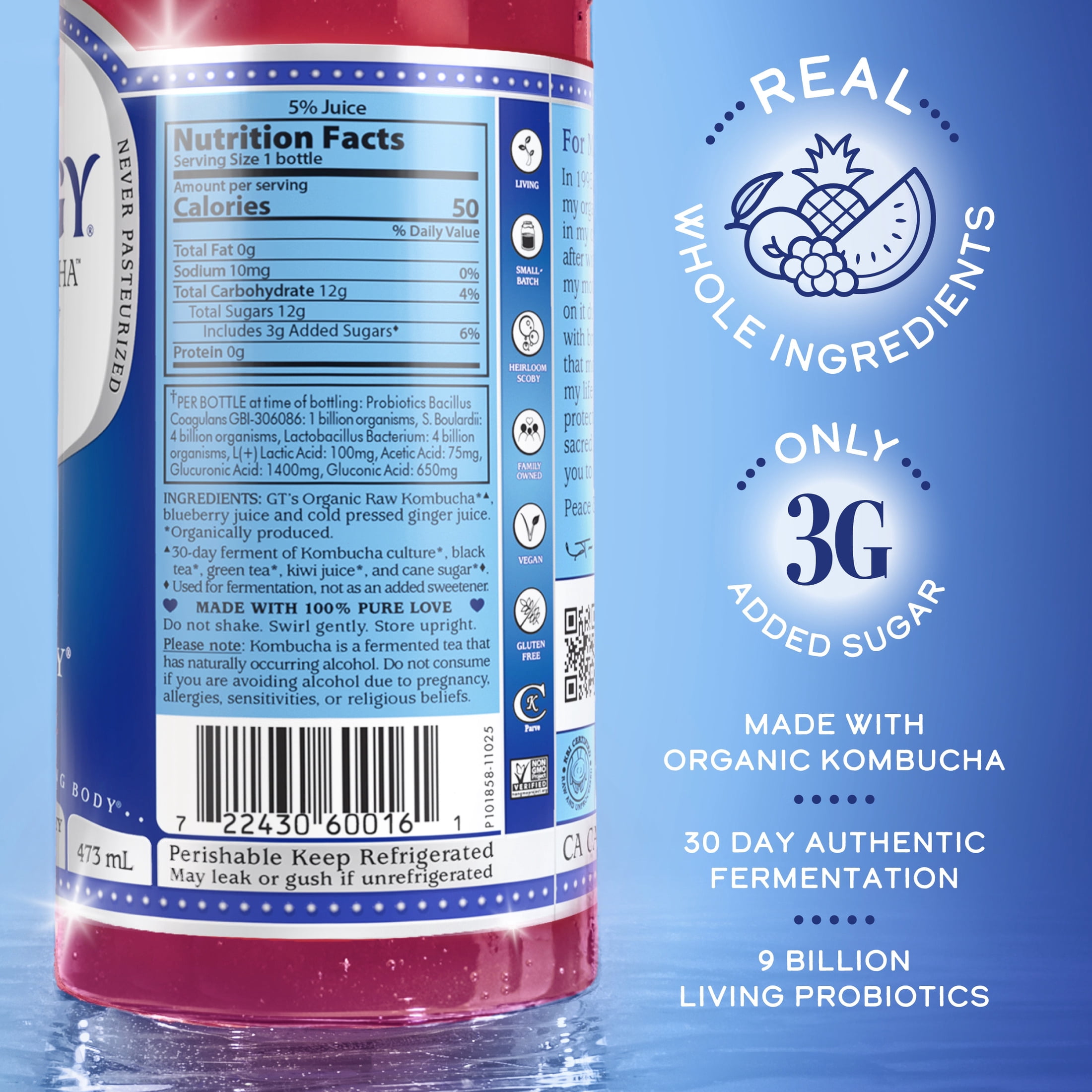 (2 pack) Synergy Gingerberry Kombucha 16 fl oz
