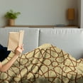 thumbnail image 3 of Antique Soft Flannel Fleece Throw Blanket, Star Shapes on Retro Design with Fractures Classic Eastern Building, Cozy Plush for Indoor and Outdoor Use, 70" x 90", Cream Brown, by Ambesonne, 3 of 5
