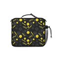 thumbnail image 3 of Softballs and Text Black Pattern Insulated Lunch Bag with Shoulder Strap and Bottle Holder,Bento School Lunch Bag Box,11x9.5x3.5 Inches, 3 of 5