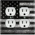 thumbnail image 1 of Metal Light Switch Plate Cover U.S. Flag Gray FLG002, 1 of 13