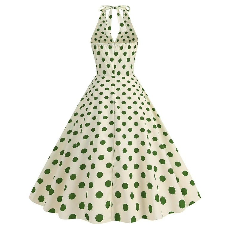 1950 a line dress White 1950s Rose Print Lace-Up A-Line Dress main image 0