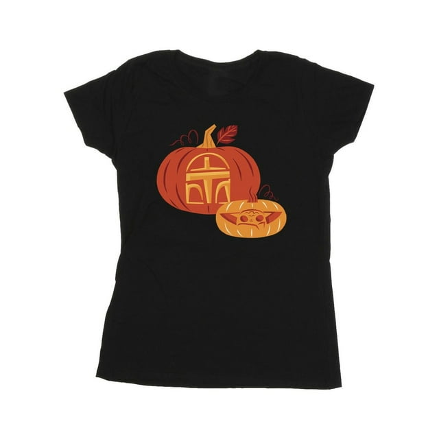 Star Wars: The Mandalorian T-Shirt en Coton pour Femmes avec Citrouille