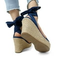 thumbnail image 5 of BURUDANI Womens Open Toe Espadrilles Wedges Tie Lace Up Cute Ankle Strap Platform Sandals Dressy Shoes, 5 of 6