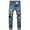 B Blue, variant on 2025 Men's Fashion Casual Printed Jeans Stretch Skinny Denim Jogger Pants Stylish Straight Slim Fit Jeans Young Hiphop Skinny Denim Pants B Black,Small