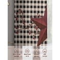 thumbnail image 6 of Red Texas Star Farmhouse Sheer Curtains 45 Inch Length 2 Panels Set Window Treatments, Black Plaid Berry Country Rod Pocket Semi Curtains for Living Room/Bedroom/Kitchen Décor, 104"W x 45"L, 6 of 7