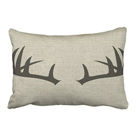 Deer Antlers Silhouette WinHome Simple Fashion Popular Vintage Deer Antlers Silhouette Pattern Polyester 20 x 30 Inch Rectangle Throw Pillow Covers With Hidden Zipper Home Sofa Cushion Decorative Pillowcases ()