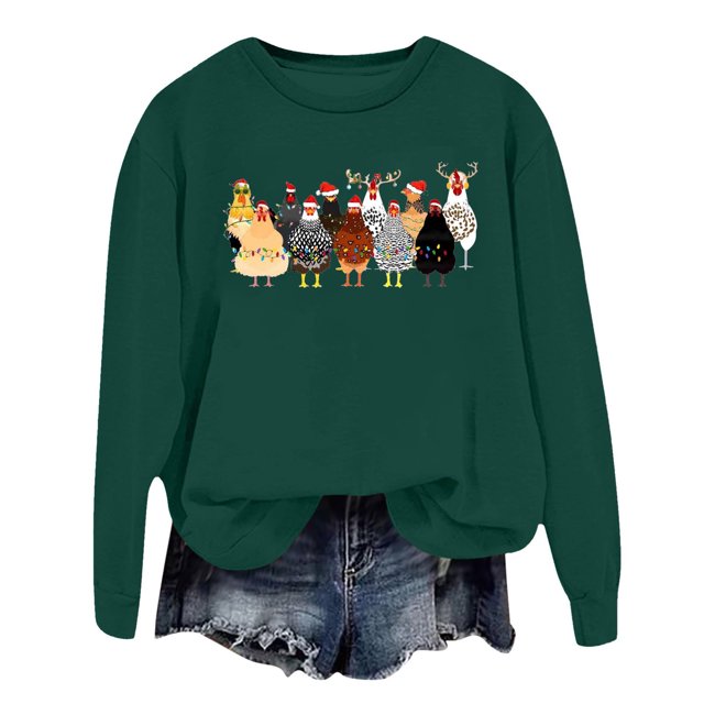 WEAIXIMIUNG Sweatshirts à Col Rond Graphiques pour Femmes Pull à Capuche Imprimé Lettre Col Rond pour Automne & Hiver
