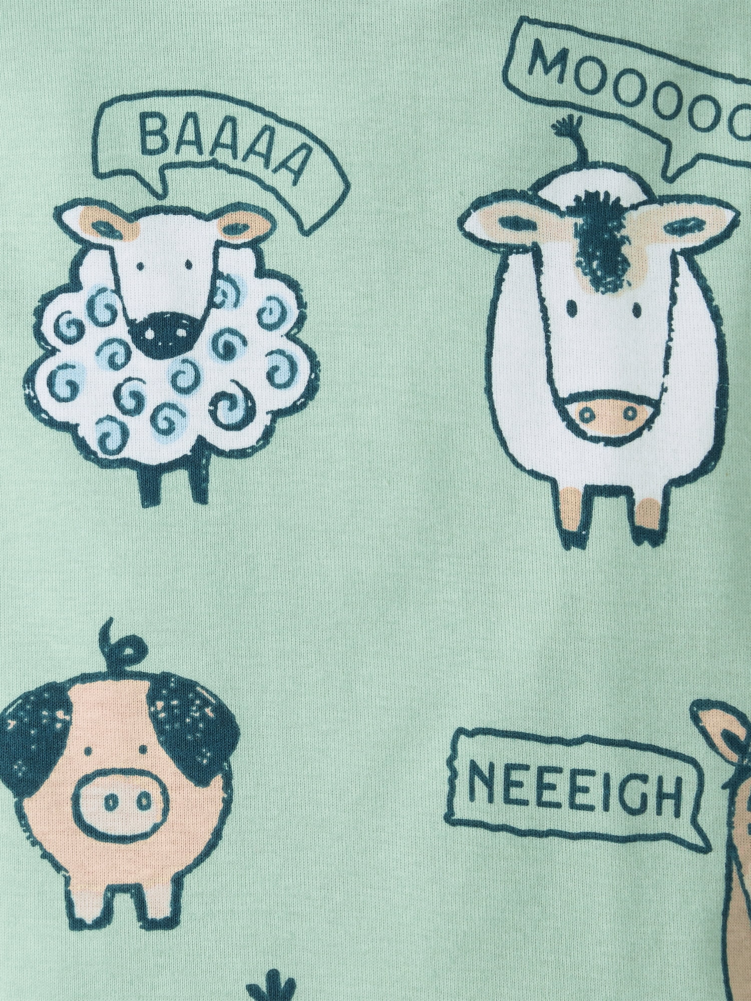 The Children's Place Baby And Toddler Boys Long Sleeve Farm Animals Snug Fit Footed PJs, Sizes 0-3M-5T