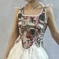 thumbnail image 5 of Elainilye Fashion Corset Tops for Women Casual Sexy Eyelet Lace-up Fishbone Court Vintage Corset Crop Tops Shapewear,Multi-color, 5 of 6