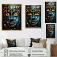 thumbnail image 4 of Designart "Ndebele Artistry African Inspiration" People Framed Wall Art - Global Blue African Tribal Entryway Framed Wall Art, 4 of 6