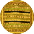 thumbnail image 1 of Ahgly Company Indoor Round Abstract Yellow Modern Area Rugs, 6' Round, 1 of 4