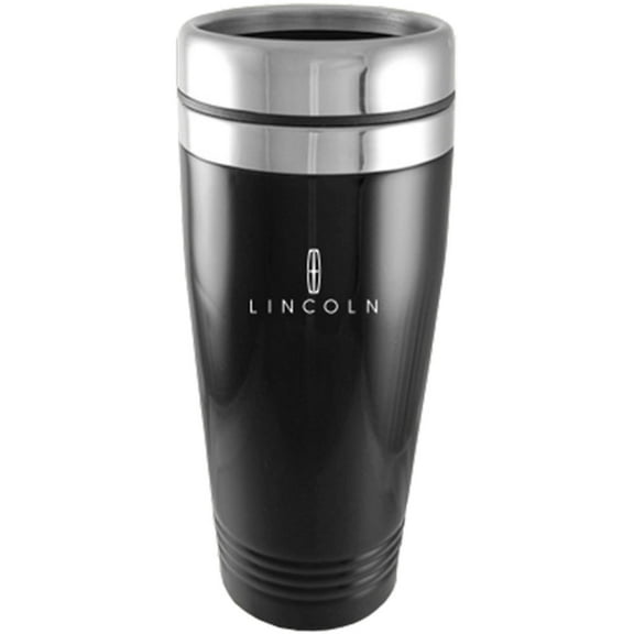 Lincoln Logo Black Stainless Steel Travel Mug