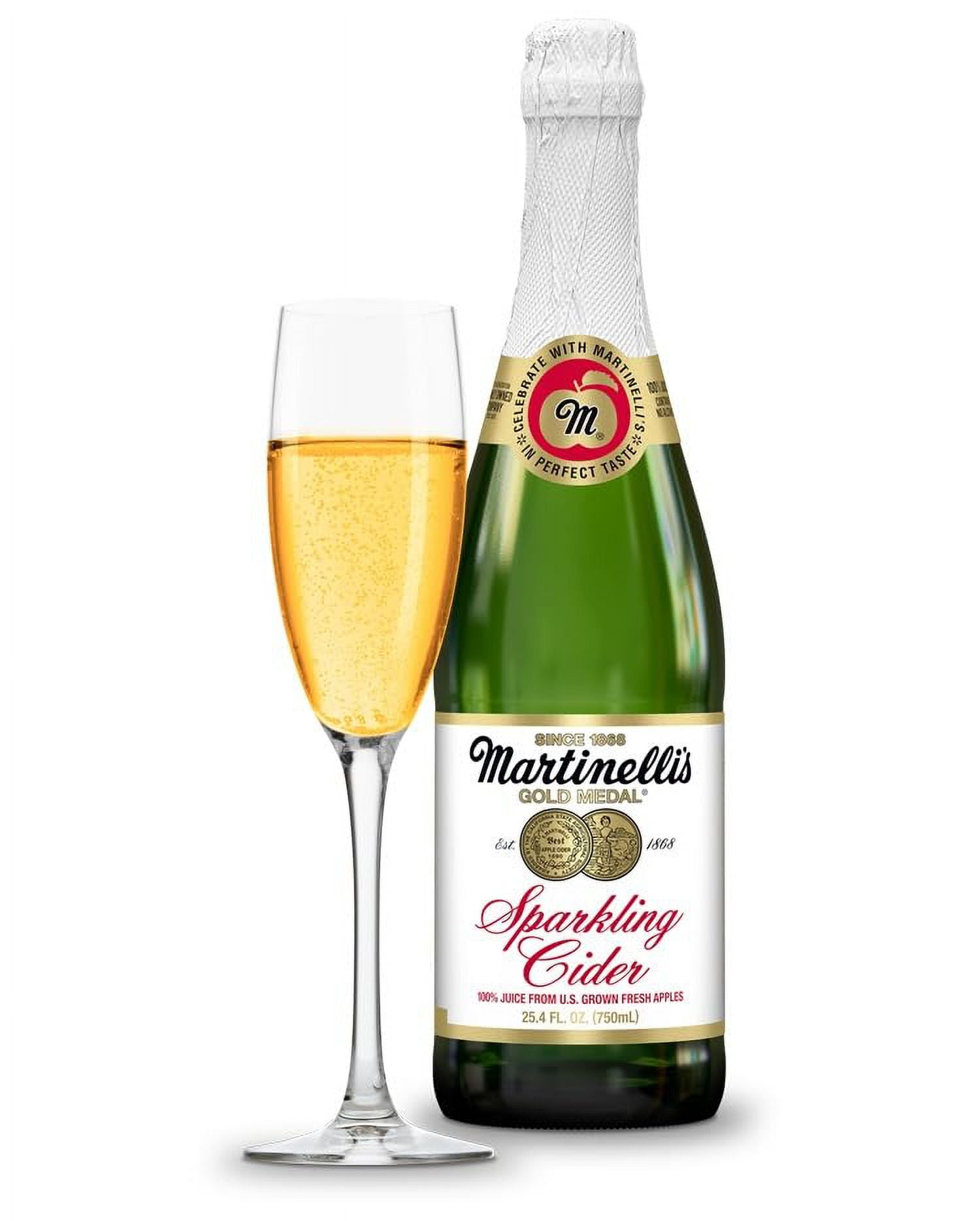 Martinelli,S Sparkling Apple Cider Juice, 25.4Oz Glass Bottle (Pack Of 3, Total Of 76.2 Fl Oz)