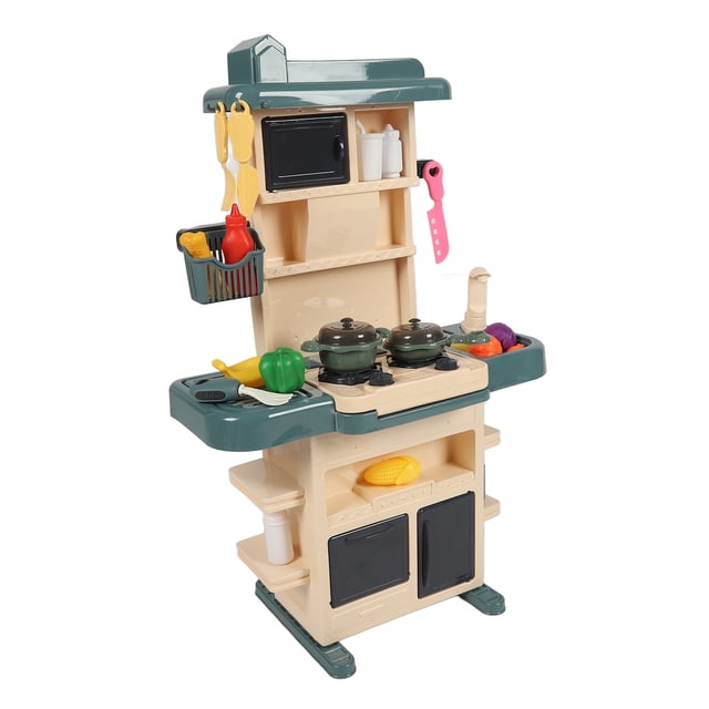 Juego De Cocina De Simulación, Vajilla, Luz Verde, Juego De Rol De Cocina, Juguete De Alta Simulación, 73 Cm De Altura, Alimentos Para La Vida Diaria