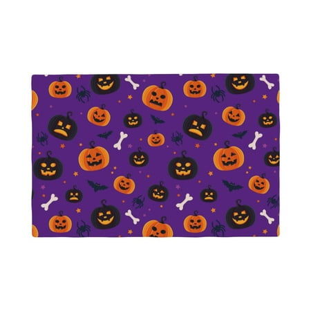 

Placemats Set of 4 halloween pumpkins cute fun Place mats for Dining Table Indoor/Outdoor Cute Heat Resistant Washable Table Mats(18 x 12 )