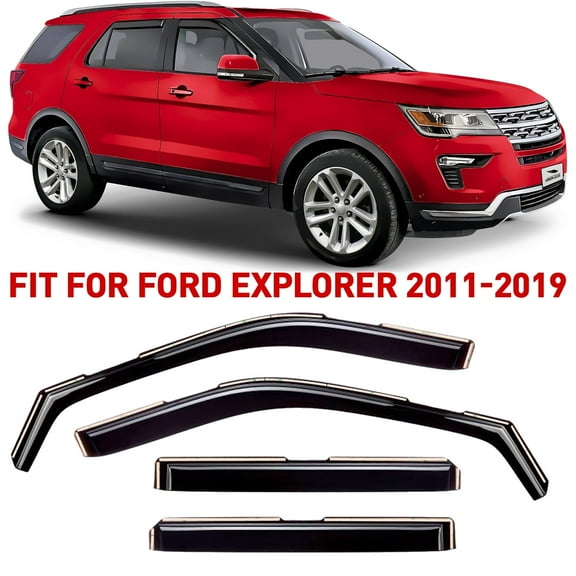 Voron Glass In-Channel Extra Durable Rain Guards for Ford Explorer 2011-2019, Window Deflectors, Vent Window Visors, 4 Pieces - 220116