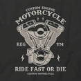 thumbnail image 2 of Fast Or Die T-Shirt | Cool Motorcycle Black Tee Gift, 2 of 5