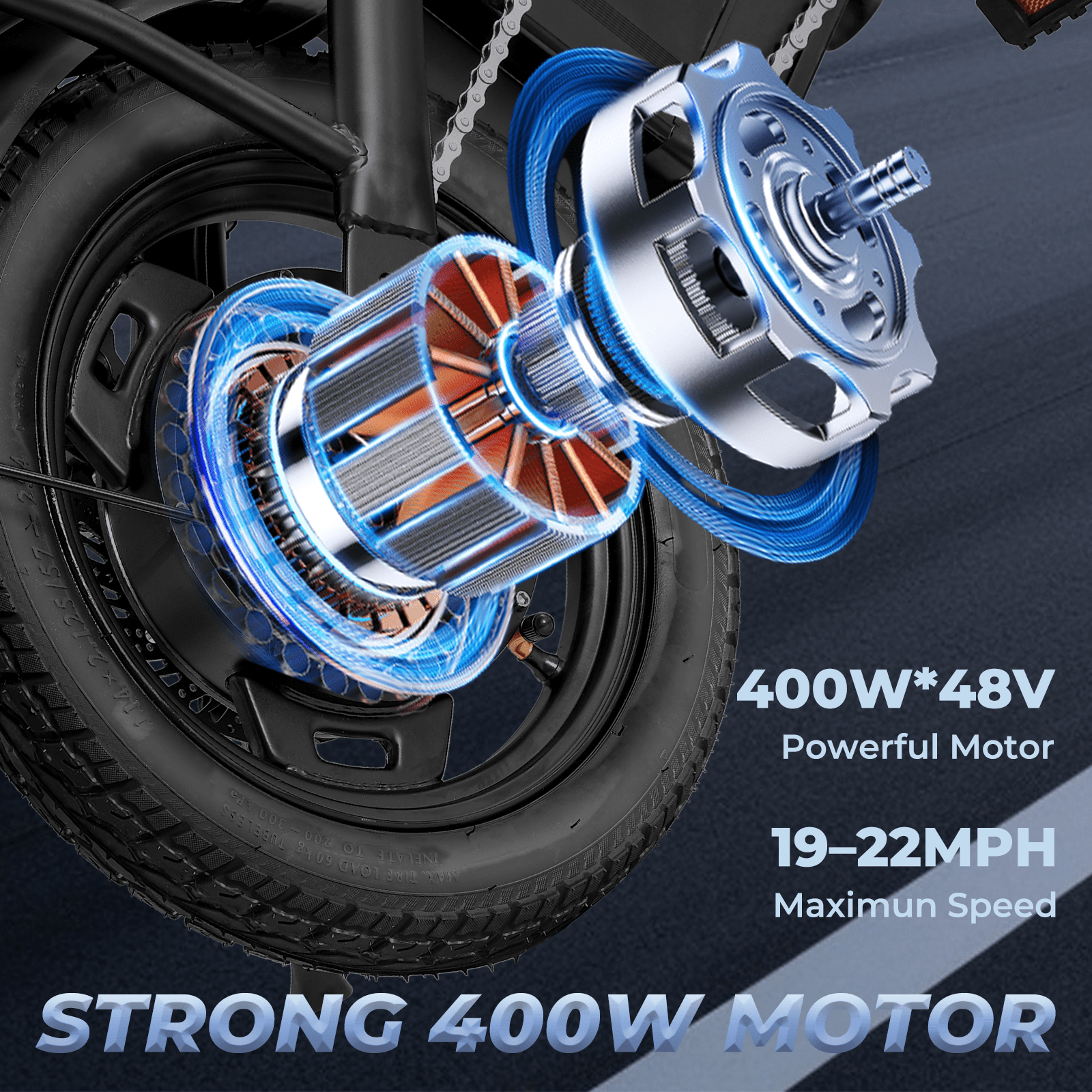 Kunyun 48V 10.4Ah Electric Bike for Adult,14"Tires,400W Motor,19.9Mph,30 miles Range Ebike,Dual Disc Brakes,Adjustable Seat Electric Folding Bicycle,UL 2849