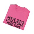 thumbnail image 4 of Novelty Serving Churchmates Sarcastic Introverts Sayings Funny Christians Sarcasm Mockery Statements Gag Unisex Softstyle T-Shirt, 4 of 4