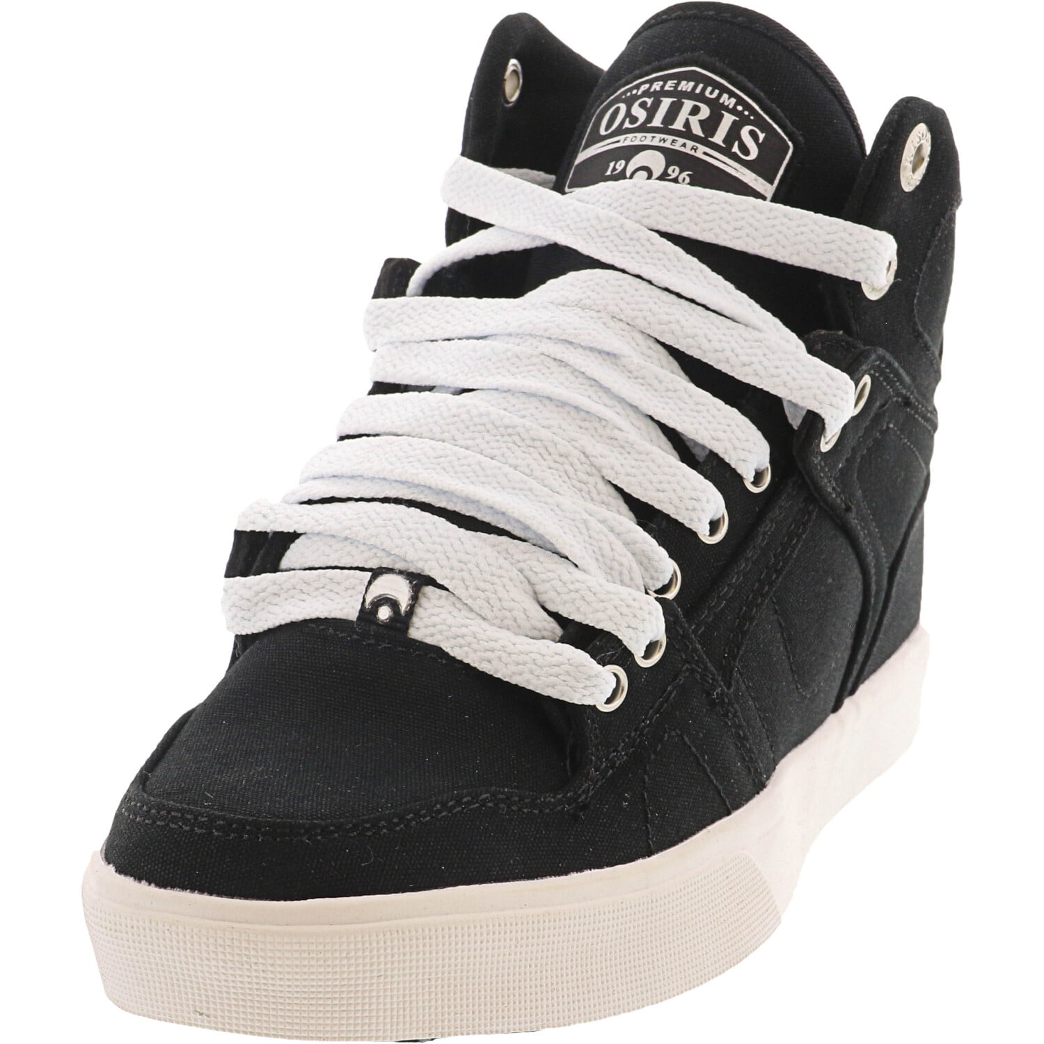 black and silver high tops