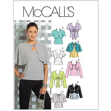 McCall's Pattern Misses' Lined and Unlined Shrugs and Lined Capelets and Top, AAX (4, 6, 8, 10)