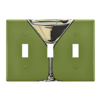 Yayeee Toggle Light Switch Wall Plate 3-Gang 6.37"x4.48" Decorative Outlet Cover, Light Black Martini