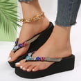thumbnail image 5 of GPOECD Elegant Flip Flops for Women Summer Thick Sole Open Toe Slippers Casual Outdoor Wear Indoor Slippers for Women 03_Gold,6.5, 5 of 9