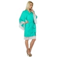 thumbnail image 7 of Bimba Women Lace Kimono Sleeve Short Satin Robe Getting Ready Bides Robe Coverup, 7 of 7