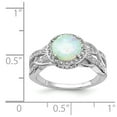 thumbnail image 4 of Cheryl M 925 Sterling Silver Rhodium-plated CZ & Created Opal Twisted Ring Size: 6; for Adults and Teens; for Women and Men, 4 of 5