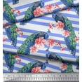 thumbnail image 3 of Soimoi Poly Georgette Fabric Stripe,Floral & Peacock Bird Decor Fabric Printed Yard 52 Inch Wide, 3 of 3