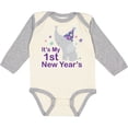 thumbnail image 3 of Inktastic It's My 1st New Year's Elephant Boys or Girls Long Sleeve Baby Bodysuit, 3 of 5