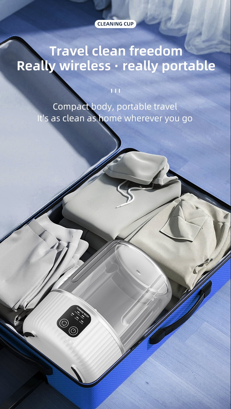 MDHAND Mini Laundry Cup, Portable Washing Machine with 3 Modes,  Waterproof, for Travel Camping Home