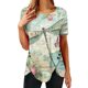 thumbnail image 2 of Moda Casual Sexy Impreso Posición Imprimir Irregular Dobladillo Botón Manga corta Camiseta Top Blusa Pompotops hfajkhk140347, 2 of 5