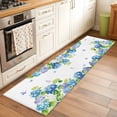 thumbnail image 2 of 2'x6' Rug Runners for Hallways Kitchen, Blue Hydrangea Non Slip Entryway Beside Floor Carpet Runner, Farmhouse Butterfly Spring Floral Washable Laundry Room Bedroom Throw Rugs Mat for Family Pet, 2 of 8