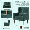 thumbnail image 5 of Modern Accent Chair, Chenille Upholstered Armchair with Waist Pillow and Wood Legs, Comfy Single Sofa Chair for Living Room Bedroom Small Spaces, Blackish Green, 5 of 9