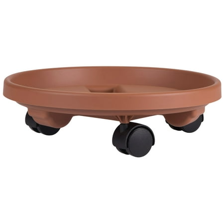 UPC 087404951220 product image for Bloem Round Planter Caddy With Wheels: 12  - Terra Cotta - Durable Plastic Dolly | upcitemdb.com